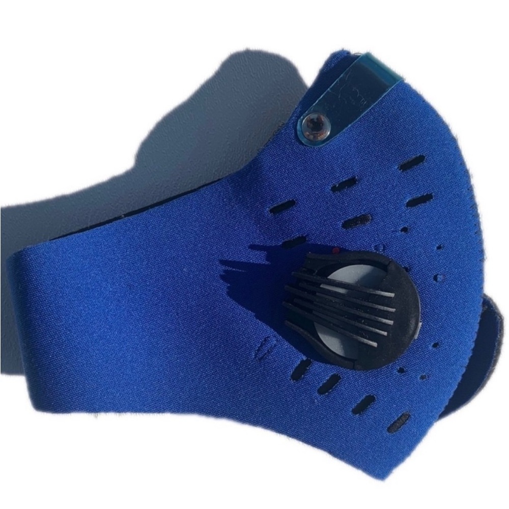 Face mask one size blue and black breathable reusable washable sports face mask